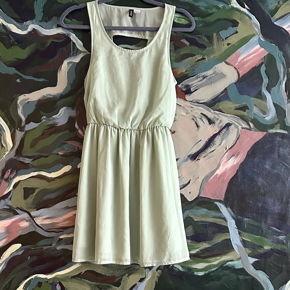 H&M Light Green Backless Dress